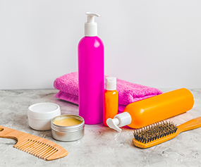 Assorted hair conditioning products for nourishing and revitalizing hair care routine